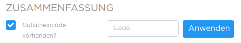 Gutscheincode eingeben
